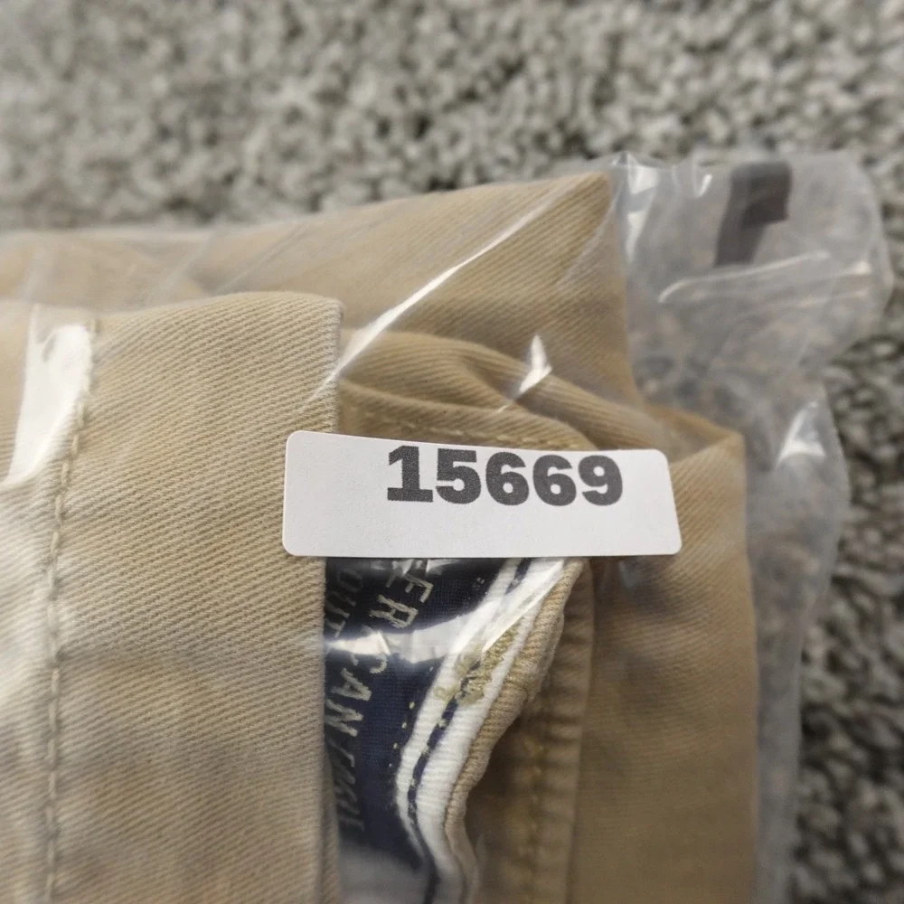 VTG‎ American Eagle Pants Mens 33X32 Beige Brown Tan Chino Relaxed Straight Y2K